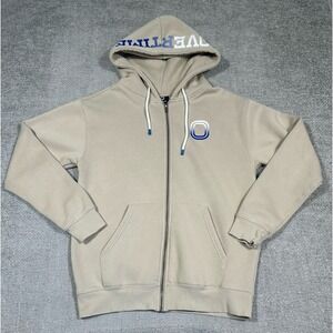 Overtime Hoodie Mens Small Beige Tan Full Zip Logo